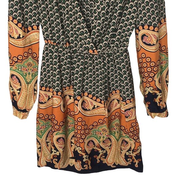 Honey Punch Dress Women Small  V Neck Paisley Multicolor - Picture 5 of 8
